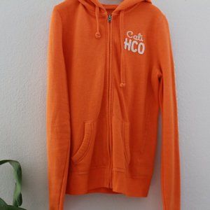 Orange Hollister Zip Up Hoodie